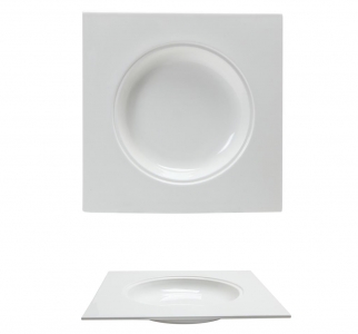 Piatto Fondo Quadro Bone China GOURMET - Img 1