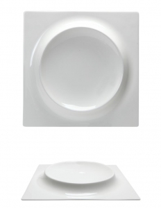 Piatto Quadro Rialzato Bone China  GOURMET - Img 1